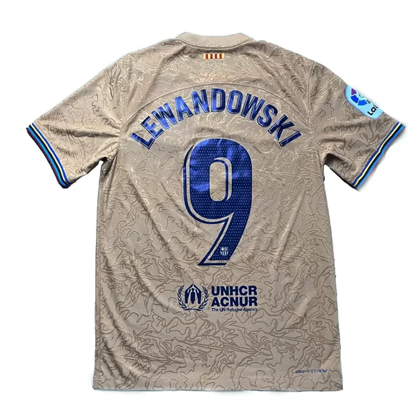 [Player Edition] FC Barcelona 2022/23 Away Shirt - Lewandowski #9 (LFP Full Set) (Size M)