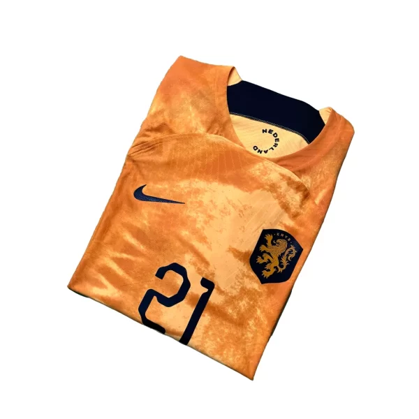 [Player Edition] Netherlands 2022 Home Shirt - F. De Jong #21 (Size L) - Image 3