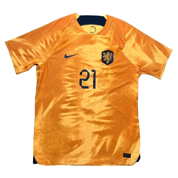 [Player Edition] Netherlands 2022 Home Shirt - F. De Jong #21 (Size L) - Image 2