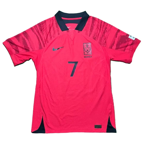 [Player Edition] South Korea 2022 Home Shirt With Korea Flag - H M Son #7 (Size M) - Image 2