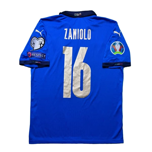 Italy 2020 Home Shirt - Zaniolo #16 (Euro Qualifiers Full Set) (Size M US)