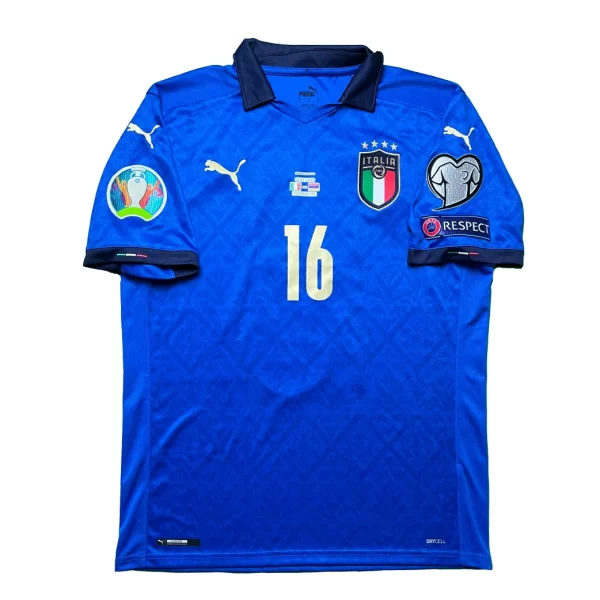 Italy 2020 Home Shirt - Zaniolo #16 (Euro Qualifiers Full Set) (Size M US) - Image 2