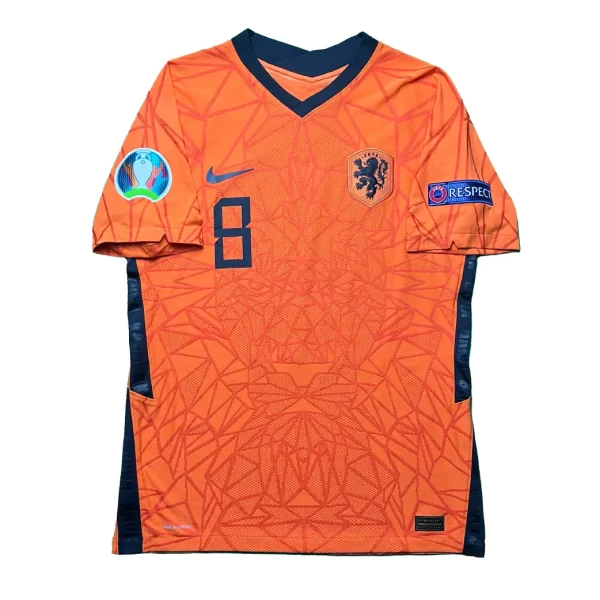 [Player Edition] Netherlands 2020 Home Shirt - Wijnaldum #8 (Euro 2020 Full Set) (Size M) - Image 2