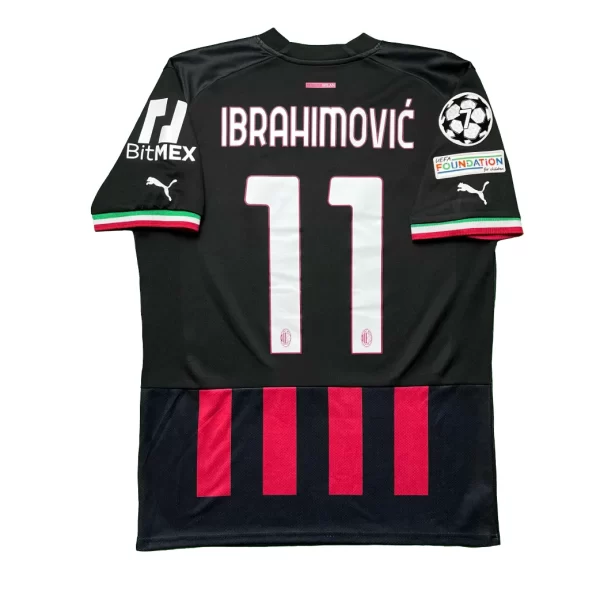 AC Milan 2022/23 Home Shirt - Ibrahimovic #11 (UEFA CL Full Set) (Size M)