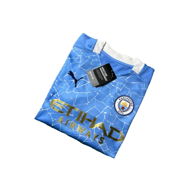 Manchester City 2020/21 Home Shirt - Kun Aguero #10 (BPL + Special Gold Sponsor Full Set) (Size S) - Image 3