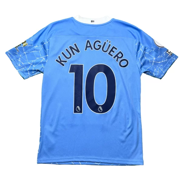 Manchester City 2020/21 Home Shirt - Kun Aguero #10 (BPL + Special Gold Sponsor Full Set) (Size S)