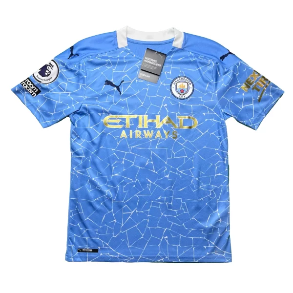 Manchester City 2020/21 Home Shirt - Kun Aguero #10 (BPL + Special Gold Sponsor Full Set) (Size S) - Image 2