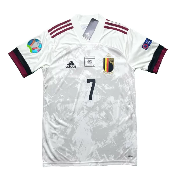 Belgium Euro 2020 Away Shirt With De Bruyne #7 (vs Denmark 17 June 2021) (Size S) - Image 2