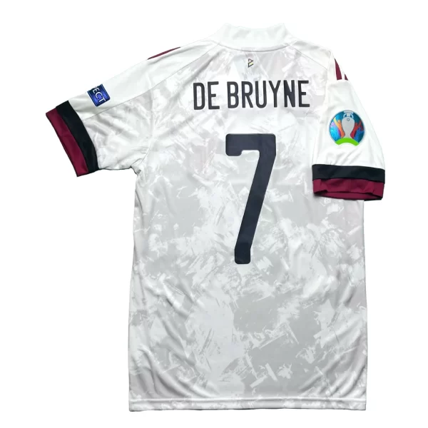 Belgium Euro 2020 Away Shirt With De Bruyne #7 (vs Denmark 17 June 2021) (Size S)