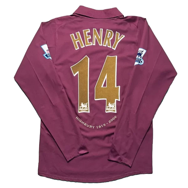 [Long Sleeve] Arsenal Last Highbury Home Shirt - Henry #14 (BPL Full Set) (Size S)