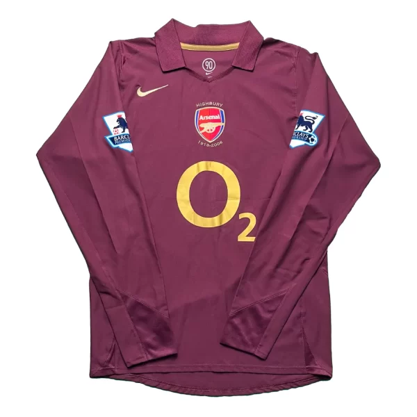 [Long Sleeve] Arsenal Last Highbury Home Shirt - Henry #14 (BPL Full Set) (Size S) - Image 2