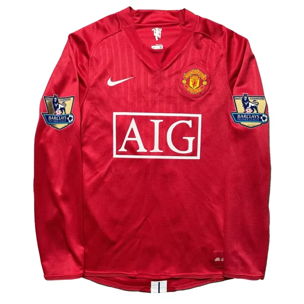 [Long Sleeve] Manchester United 2007/08 Home Shirt - Ronaldo #7 (BPL Full Set) (Size S) - Image 2