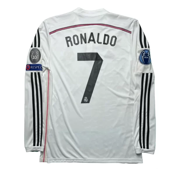 [Long Sleeve] Real Madrid 2014/15 Home Shirt - Ronaldo #7 (UEFA CL + 2014 CWC Full Set) (Size M) *Defect*