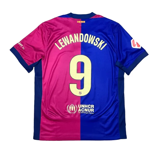 Barcelona 2024/25 Home Shirt - Lewandowski #9 (LFP Full Set)