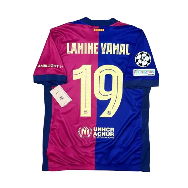 Barcelona 2024/25 Home Shirt - Lamine Yamal #19 (UEFA CL Full Set)