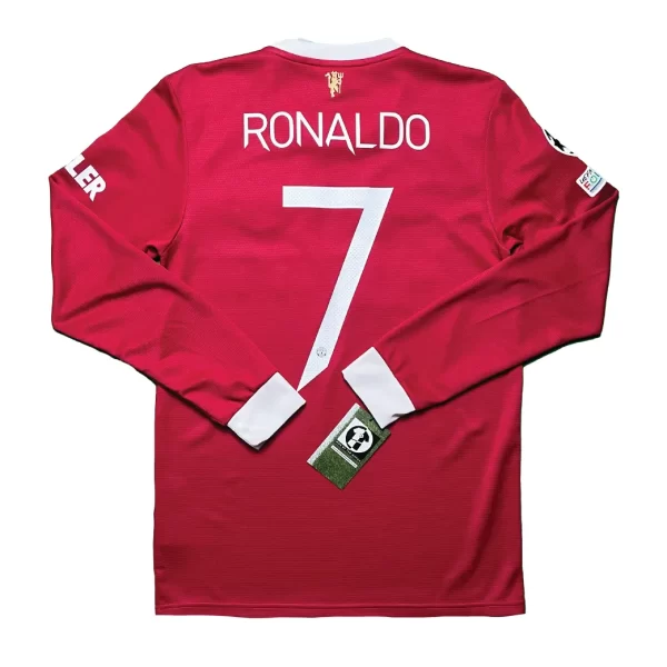 [Long Sleeve] Manchester United 2021/22 Home Shirt - Ronaldo #7 (UEFA CL Full Set) (Size S)