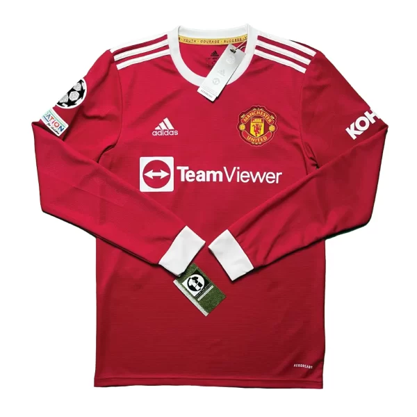 [Long Sleeve] Manchester United 2021/22 Home Shirt - Ronaldo #7 (UEFA CL Full Set) (Size S) - Image 2