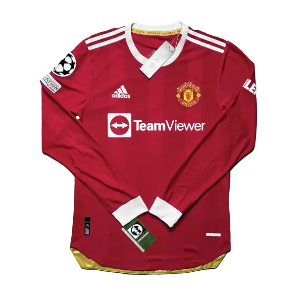 [LS - Player Edition] Manchester United 2021/22 Home Shirt - Ronaldo #7 (UEFA CL Full Set) (Size S) - Image 2