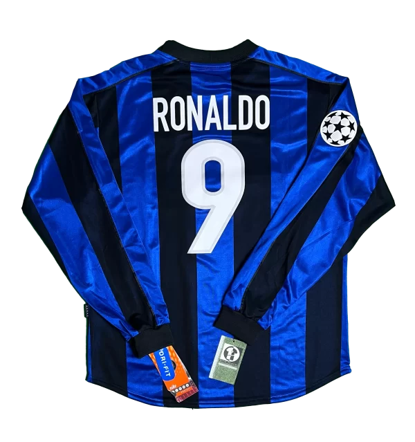 [Long Sleeve] Inter Milan 2004/05 Home Shirt - Ronaldo #9 (UEFA CL Full Set) (Size L)