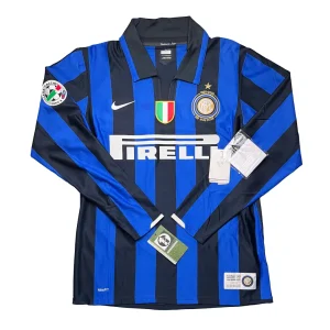 [Long Sleeve] Inter Milan 2007/08 Centenary Home Shirt - Ibrahimovic #8 (Serie A Full Set) (Size M)