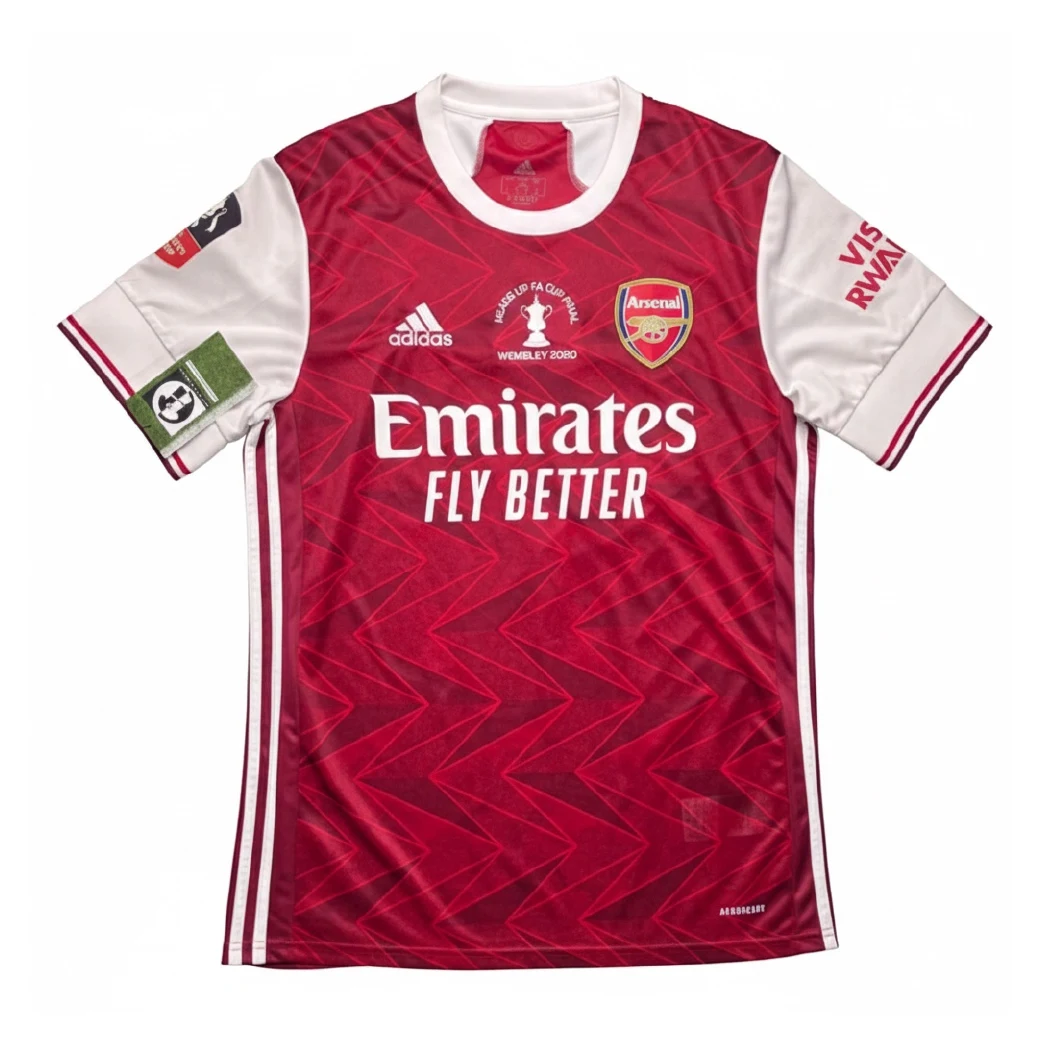 Arsenal 2020/21 Home Shirt - Aubameyang #14 (FA Cup Final Full Set) (Size M) - Image 2