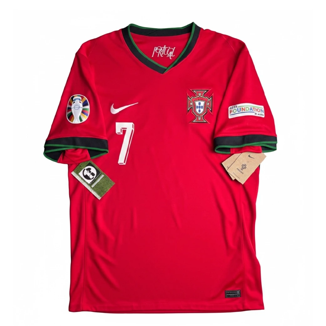 Portugal 2024 Home Shirt - Ronaldo #7 (Euro 2024 Full Set) (Size M) - Image 2