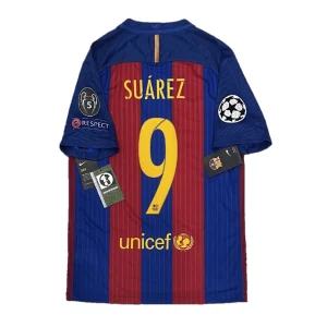 Luis Suarez 9 official printing on Barcelona 16-17 home kit