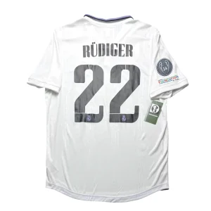 [Player Edition] Real Madrid 2022/23 Home Shirt - Rudiger #22 Back View