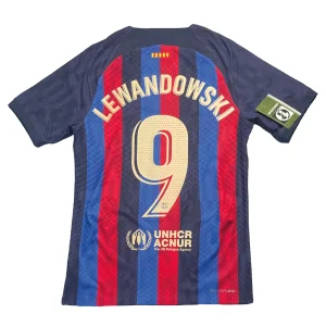 [Player Edition] Barcelona 2022/23 Home Shirt - Lewandowski #9 Back View