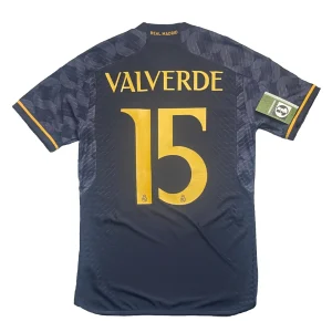 [Player Edition] Real Madrid 2023/24 Away Shirt - Valverde #15 Back View