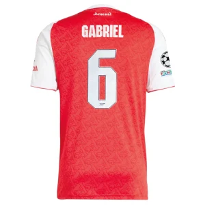 Arsenal 2025/26 Home Shirt - Gabriel #6 Back View
