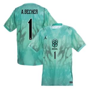 Brazil x Jordan 2026 Away Goalkeeper Shirt - A.Becker #1 Both View