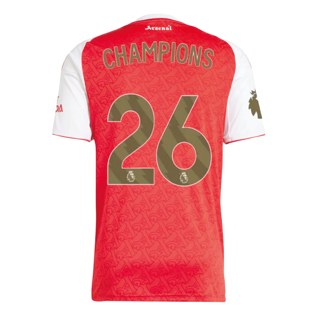 Arsenal 2025/26 Champions 26 Home Shirt Back View