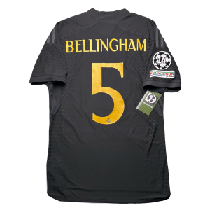[Player Edition] Real Madrid 2023/24 3rd Shirt - Bellingham #5 (UEFA CL + CWC Fullset) (Size L Asia)