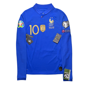 [LS-Player Edition] France 100th Anniversary Home Shirt - Mbappe #10 (Euro 2020 Qualifiers v. Iceland Full Set) (Size S)