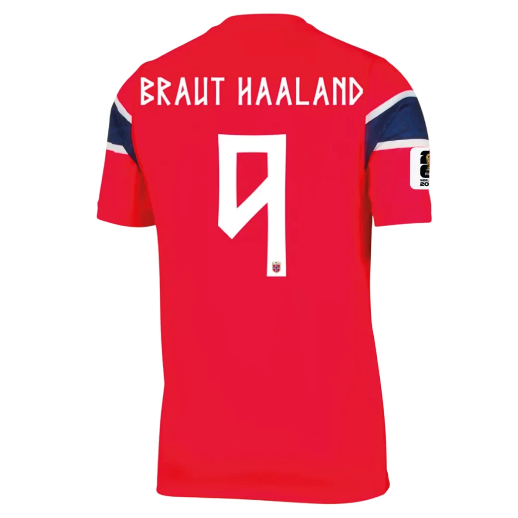 Norway 2026 World Cup Home Shirt - Braut Haaland #9 Back View