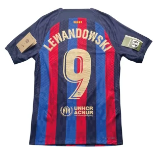 [Player Edition] Barcelona 2022/23 Home Shirt - Lewandowski #9 Back View
