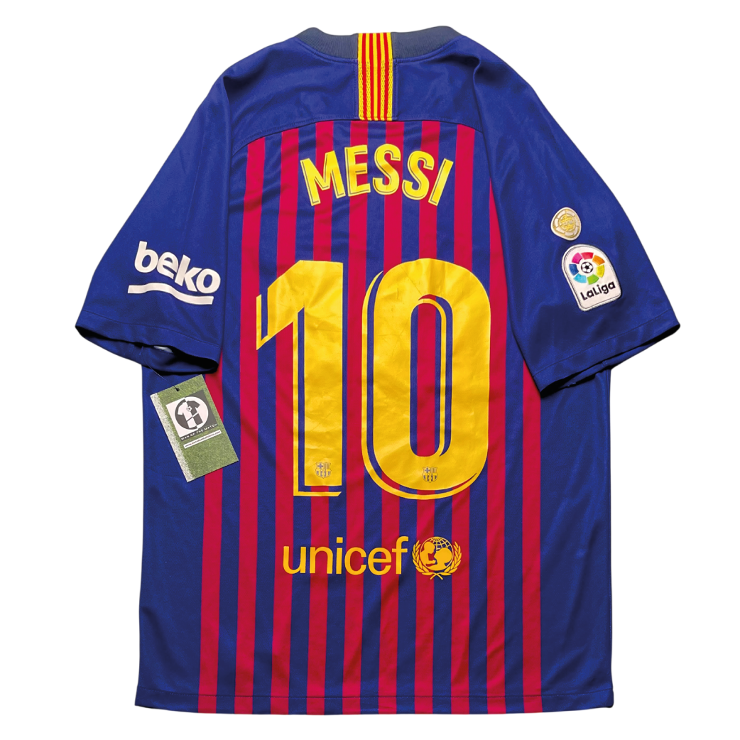 Barcelona 2018/19 Home Shirt - Messi #10 Back View