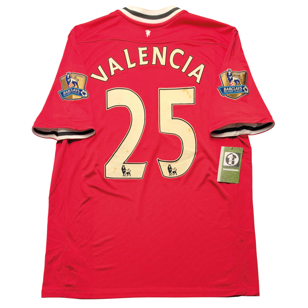 Manchester United 2011/12 Home Shirt - Valencia #25 Back View
